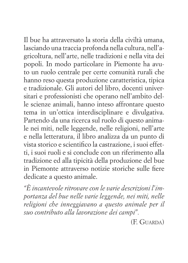 Il bue nella storia dell'uomo e nelle tradizioni del Piemonte"